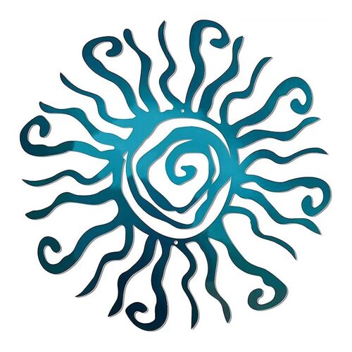 Sun God Metal Wall Art Indoor/Outdoor Decor -12.2In Coral Rust Proof Wall Decor for Bedroom,Garden,