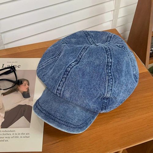 Chapeau De Béret De Grande Taille Pour Femmes Et Filles,Chapeaux Gothiques Punk,Béret En Denim,Casquettes De Rue Pour Dames,Cool,Hip Hop,Rock,Y2k
