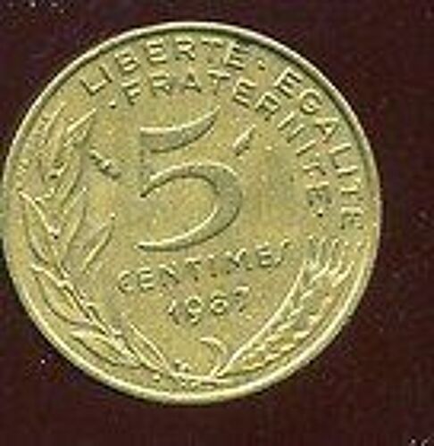 Pièce De 5 Centimes Marianne 1986