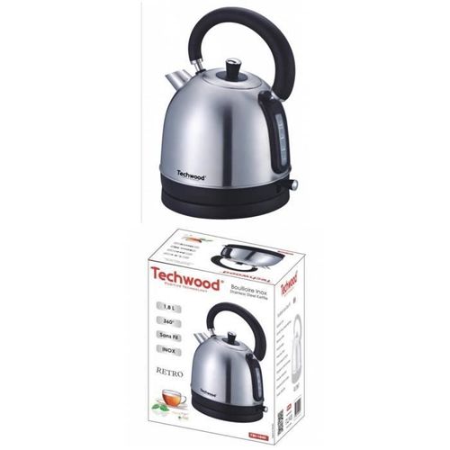 Bouilloire Inox 1,8L GRISE INOX Sans Fil 1,8 Litre 2200W Arre?t automatique INOX GRISEe