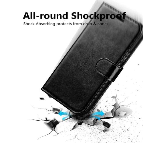 Etui Portefeuille Pour Samsung Galaxy A14 5g 6.6" Support Video Cuir Pu - Noir