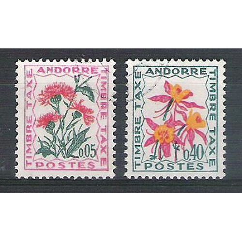 Andorre, 1964-1971, Timbres-Taxe, Flore (Fleurs Des Champs), N°46 + 51, Oblitérés.