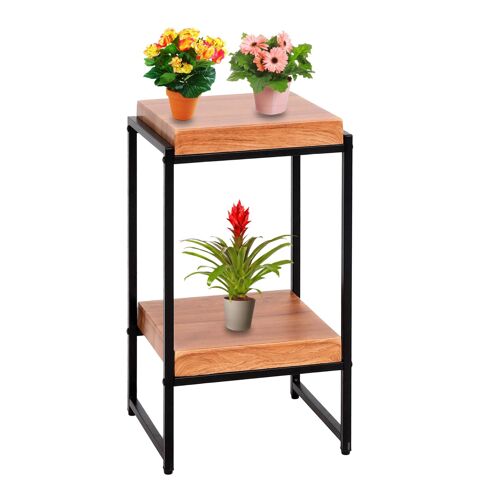 Table À Fleurs Hwc-K71, Étagère À Fleurs Table D'appoint Étagère À Plantes, Certifiée Mvg Mdf Métal   Naturel, 61cm
