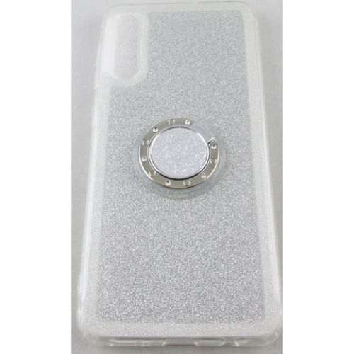 Coque Samsung Galaxy A30 Gris À Paillettes Avec Support Vidéo Intégré