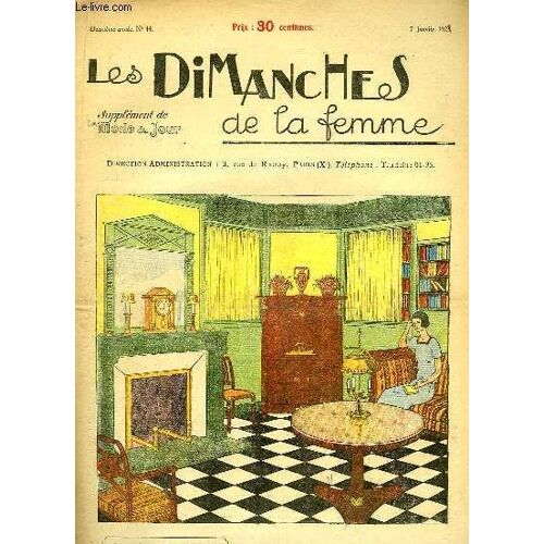 Les Dimanches De La Femme N°44 - 2ème Année : La Bibliothèque Empire - Des Paravents, Grands Et Petits - Dentelle Pour Garnitures De Lingerie - Salle À Manger Les Pampres - Les Fraises ...