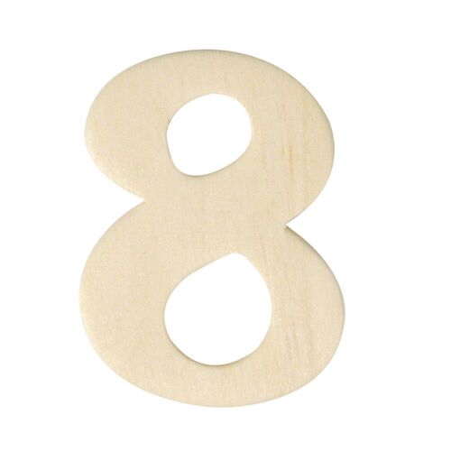 Chiffres En Bois 8 Hauteur 4 Cm