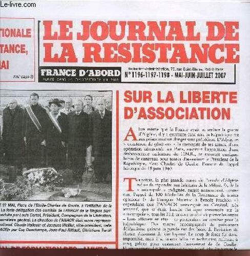 Le Journal De La Resistance / N°1196-1197-1198 - Mai-Juin-Juillet 2007.