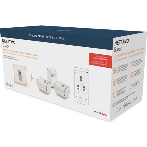Thermostat connecté NETATMO Pack Thermostat Intelligent+3 Tetes ther