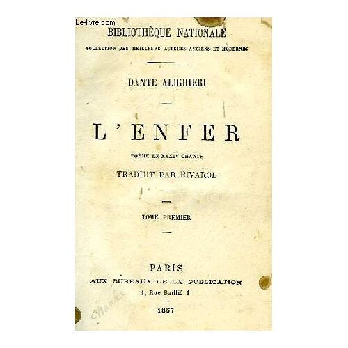 L'enfer, Poeme En Xxxiv Chants, Tome I