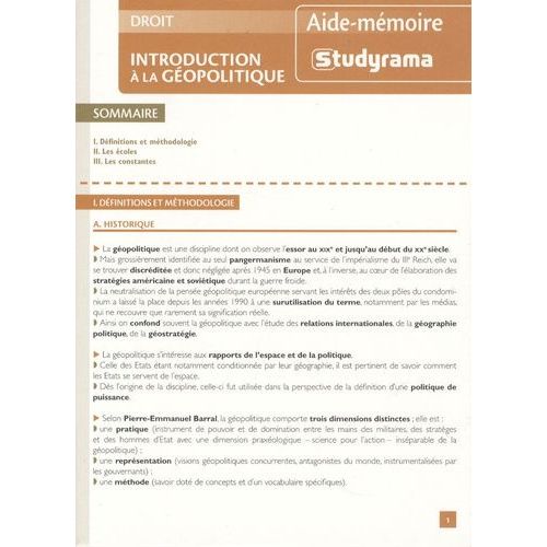 Introduction À La Géopolitique