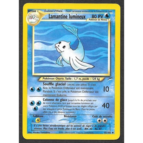 Carte Pokémon Lamantine Lumineux 45/105 - Neo Destiny Wizards (Fr)