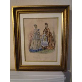 Gravures Périodique D'époque Journal Des Demoiselles Encadrée