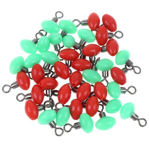 Croix-Ligne Pivote & Perle T Forme Poulie Glissière Plate-Forme Connecteur Lumineux Vert Eau De Mer Pêche Terminal Matériel 20 Pièces/Sac