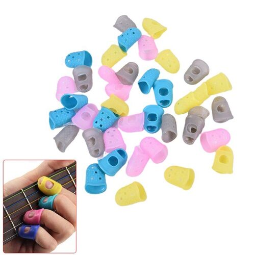 10 pièces Silicone guitare pouce choix de doigt protecteur Plectrum doigt dé à coudre doigt garde sécurité protéger casquettes 4 couleurs