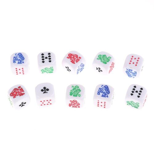 10 Pièces Poker Dés De Casino Jeu De Cartes De Poker Faveurs À Six Côtés Poker Dés