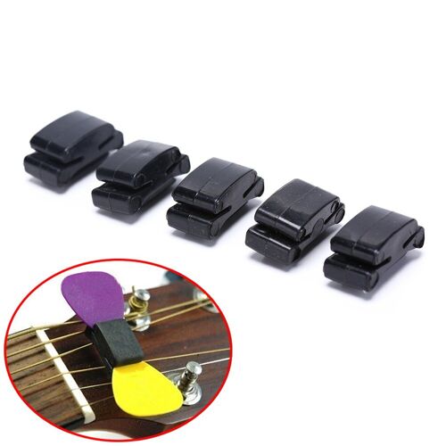Porte-crochets de guitare en caoutchouc noir 5 pièces Fix sur poupée pour guitare basse ukulélé 20g