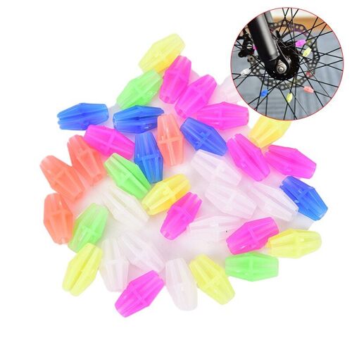 36 Pièces En Plastique Multicolore Vélo Cycle Roue A Parlé Perles/Étoiles Enfants Enfants Vélo Vélo Décors