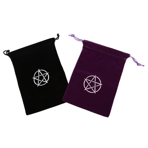 Paquet De Cordon De Broderie De Carte De Jeu De Société Sac De Rangement De Tarot De Pentagramme De Velours