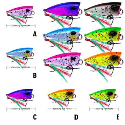 4.3cm/4g Mini Popper Leurre Truite Leurres Ultra-Léger Pêche Leurre Topwater Appât Finesse Manivelle Wobbler Vairon Isca Poper Pesca