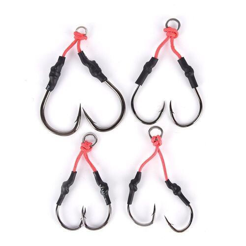 1 Paires Hameçon En Acier Inoxydable Cuillère À Pêche Avec Ligne Pe Jig En Eau Salée Pour La Pêche En Mer