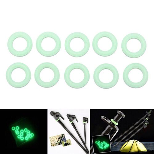 10 Pièces/Paquet Camping Ongles Vision Nocturne Anneau Lumineux Rond Multi-Fonctionnel Tentes Accessoires Couleur Verte