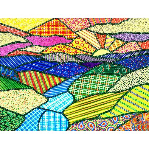 Puzzle Pièces Xxl - Coucher De Soleil Dans Les Appalaches En Patchwork - Puzzle 500 Pièces