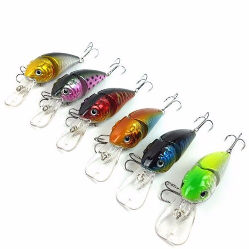 1 Pc Triple Crochets 3d Yeux Appât Matériel De Pêche Méné Leurres De Pêche À Manivelle Dure Leurre Manivelle Appât 14g 8.5cm