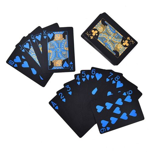 55 Pièces/Ensemble En Plastique Pvc Poker Imperméable Noir Cartes À Jouer Cadeau Créatif Poker Durable