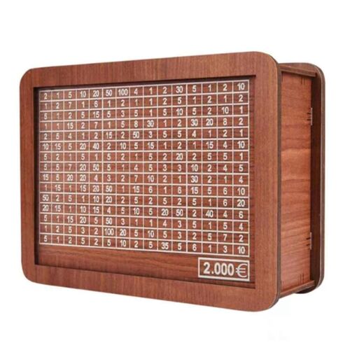 Tirelire en bois pour enfants adultes, tirelire avec compteur, boîte d'économie d'argent, tirelire avec cible de comptage 2000