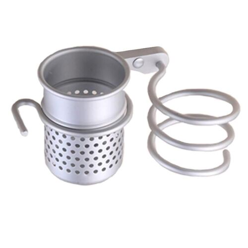 1pc Hair Dryer Rack With Basket Aluminium Bathroom Wall Shelf Hair Comb Brush Plug Holder Bathroom