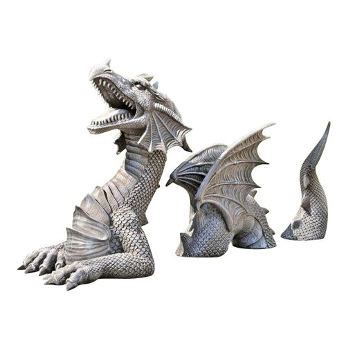 Resin Dragon Gothic Lawn Garden Decor Statue Falkenberg Castle Moat Outdoor Lawn Backyard Decor Orn