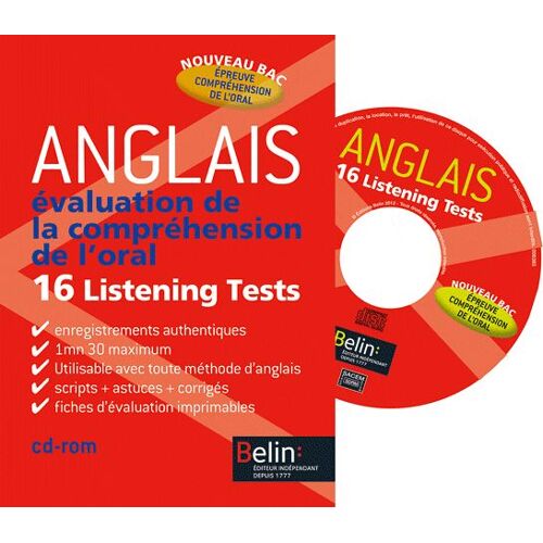 Anglais Evalutation De La Compréhension De L'oral - 16 Listening Tests (1cédérom)
