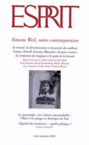Esprit N° 387, Août-Septemb - Simone Weil, Notre Contemporaine