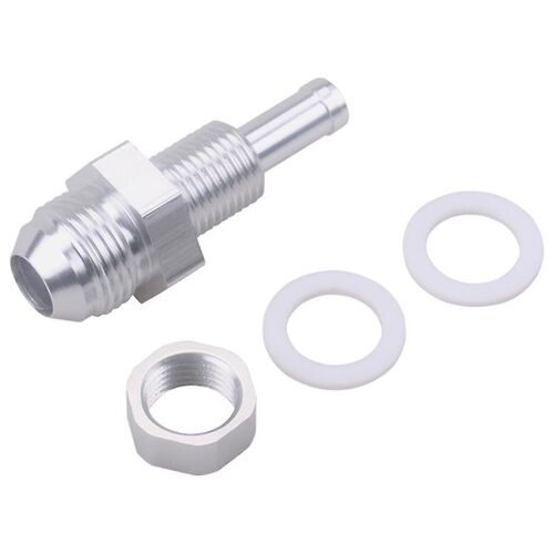 8an Male Flare Bulkhead To 3/8 Hose Barb Fuel Tank Fitting