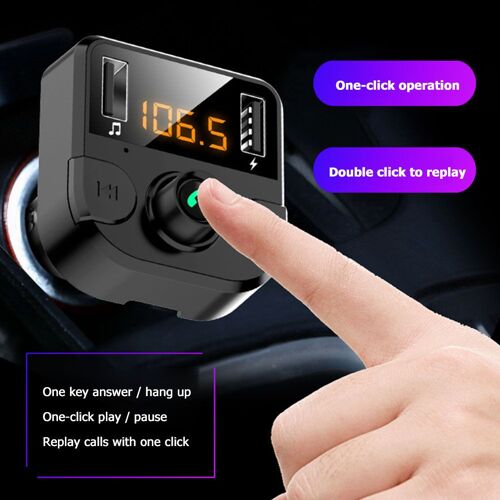 Transmetteur Fm 5.0 Pour Voiture Avec Écran Led, Double Usb, Chargeur De Voiture 3.1a, 2 Ports Récepteur Audio, Chargeur Rapide, Compatible Bluetooth
