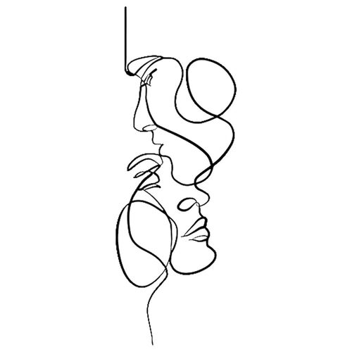 Art Metal Wall Art For Bedroom Minimalist Design Wall Sculptures Decor Lovers Kissing Line Artwork