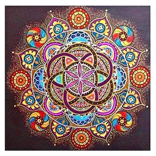 Kits De Peinture Par Numéro Pour Adultes Sans Toile 16x20 Pouces Peinture Acrylique Bricolage & Adultes Débutant - Mandala Fl