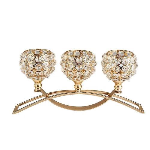 3-Arms Candelabras Crystal Candle Holders Candlesticks Ornament Table Centerpieces for Wedding Dini