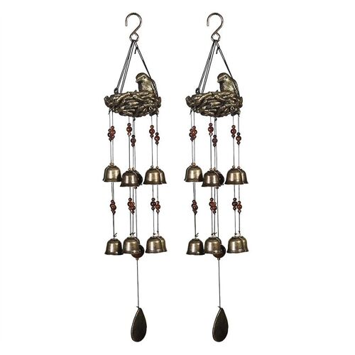 1PCS Bird Nest Wind Chimes, Wind Chime with 12 Pieces Bronze Bells for Garden, Yard, Patio and Home