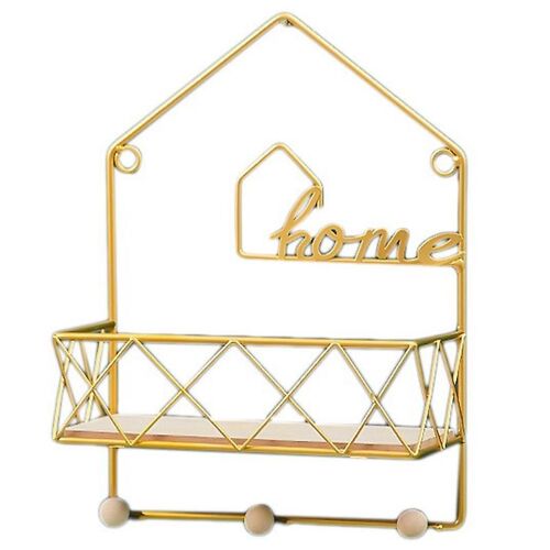HOME Wall Mounted Storage Rack Multipurpose Key Coat Hanging Rack Organizer Shelf Living Room Bathr