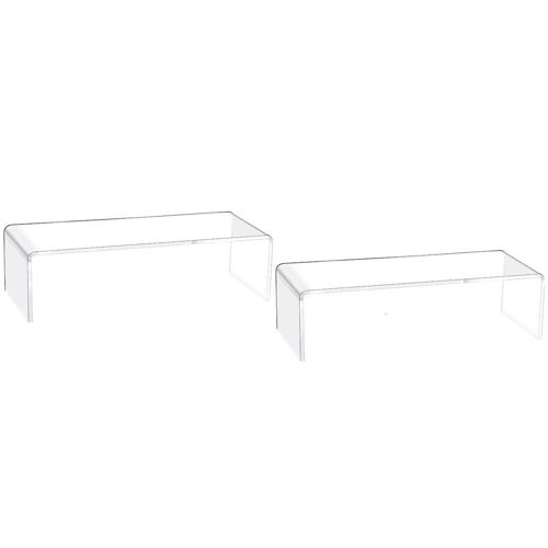 2 Pcs Acrylique Présentoirs Acrylique Contremarches Dessert Table Affichage Ensemble Rectangulaire Clair Affichage Sta
