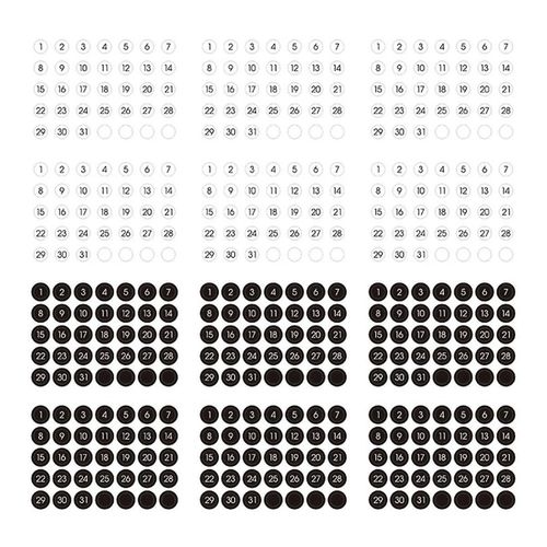 12pcs Colorful Round Number Date Sticker Journal Notebook Label Stickers Stationery Envelope Sealin