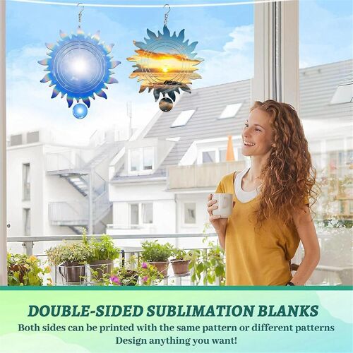 6Pcs 8 Inch Sublimation Wind Spinner Blanks for Indoor & Outdoor Decorations and Perfect for Women,