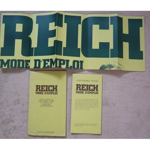 Reich Mode D'emploi