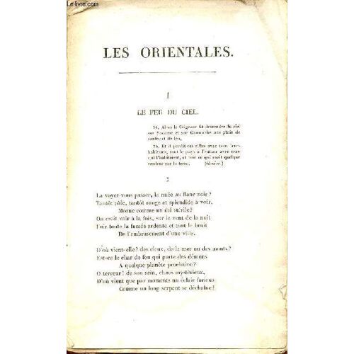 Les Orientales - Les Feuilles D Automne - Les Chants Du Crépuscule.