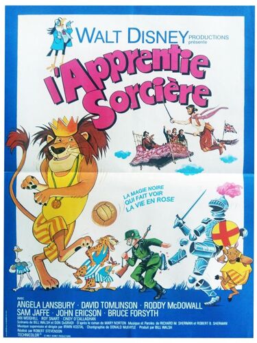 L Apprentie Sorcière (Bedknobs And Broomstick) - Véritable Affiche De Cinéma Pliée - Format 40x60 Cm - De Robert Stevenson Avec Angela Lansbury, David Tomlinson - Walt Disney - 1971