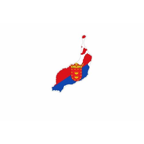 Autocollant Sticker Vinyl Voiture Moto Adhesif Carte Drapeau Lanzarotte