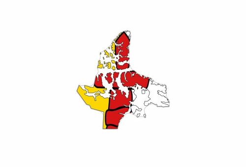 Autocollant Sticker Vinyl Voiture Moto Adhesif Carte Drapeau Nunavut Canada