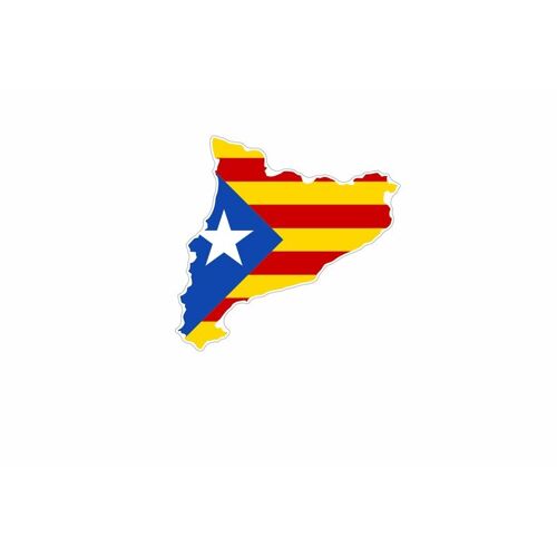 Autocollant Sticker Vinyl Voiture Moto Adhesif Carte Drapeau Catalan Catalogne