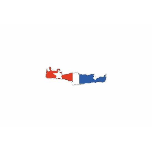 Autocollant Sticker Vinyl Voiture Moto Adhesif Carte Drapeau Crete Ile Grece Cretois